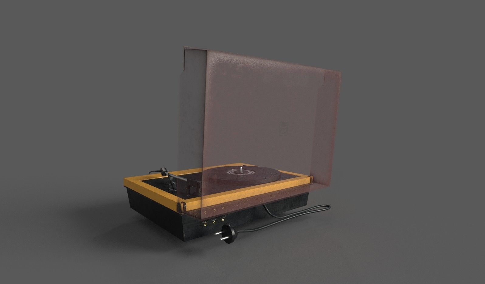Vintage Gramophone Low-poly 3D model_8