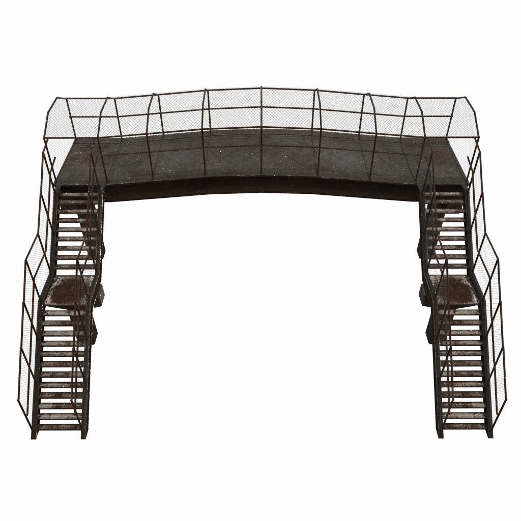 Pedestrian Bridge Low-poly 3D model_1