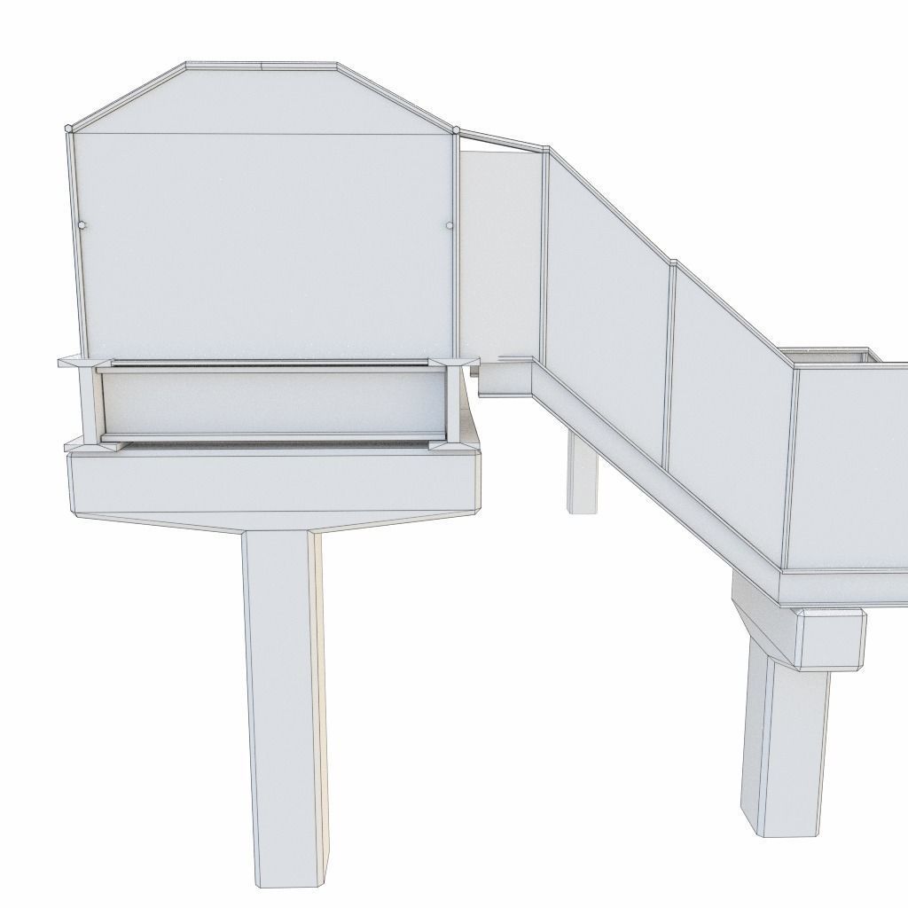 Pedestrian Bridge Low-poly 3D model_10