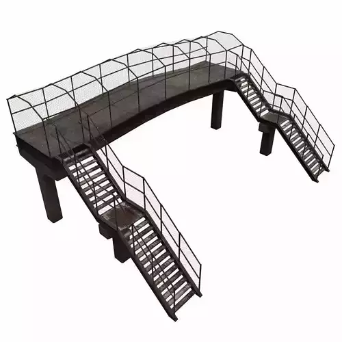 Pedestrian Bridge Low-poly 3D model