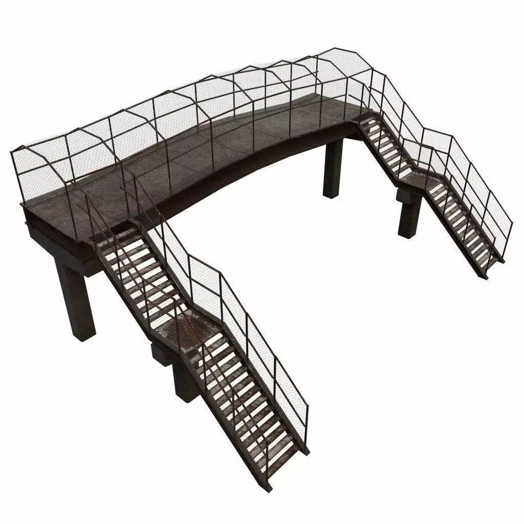 Pedestrian Bridge Low-poly 3D model_0