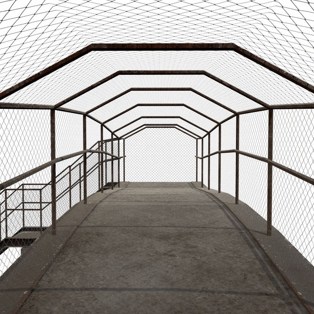 Pedestrian Bridge Low-poly 3D model_3