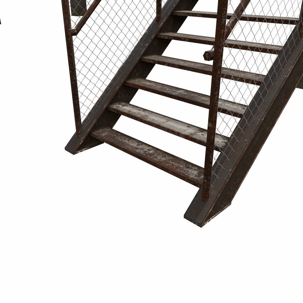 Pedestrian Bridge Low-poly 3D model_6