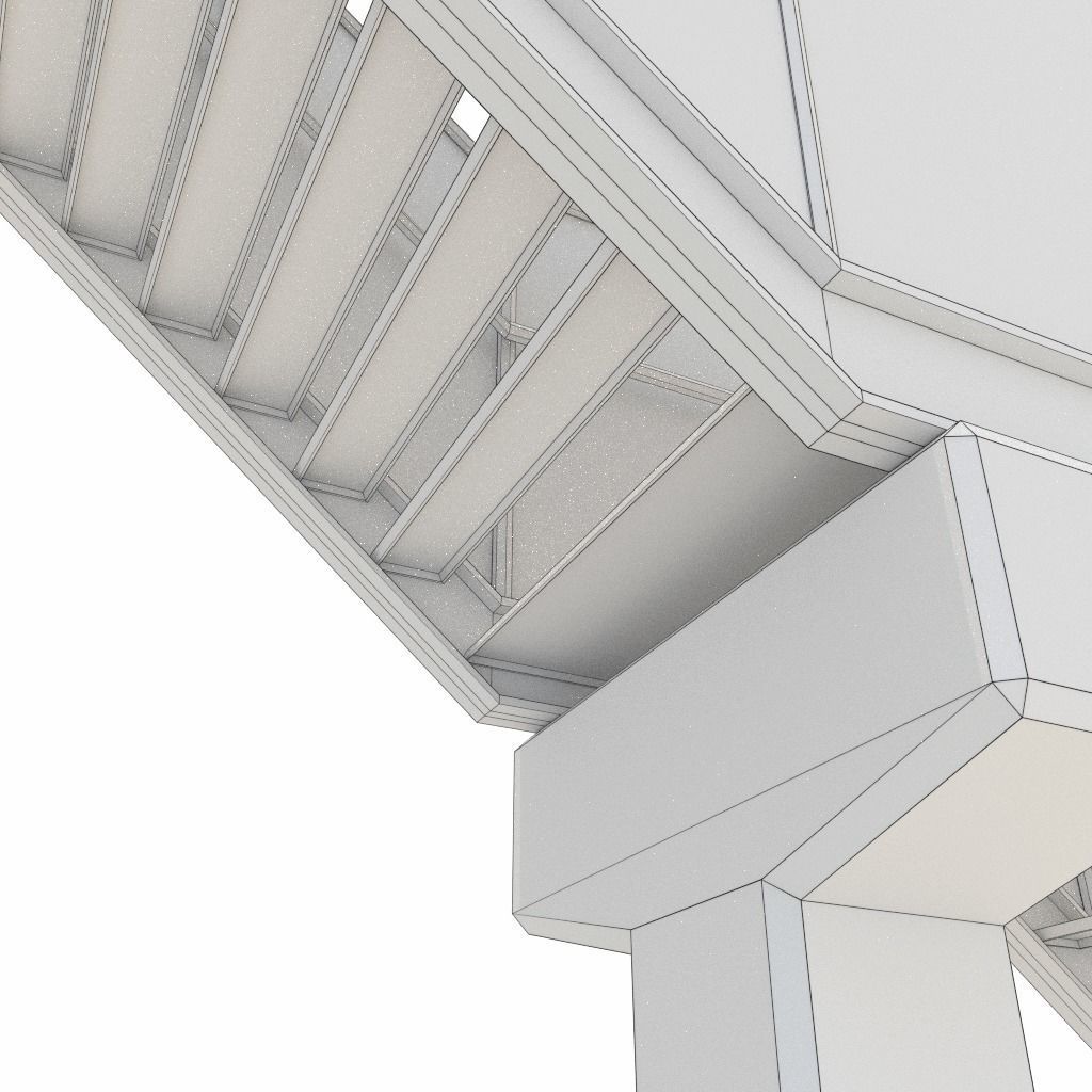 Pedestrian Bridge Low-poly 3D model_9