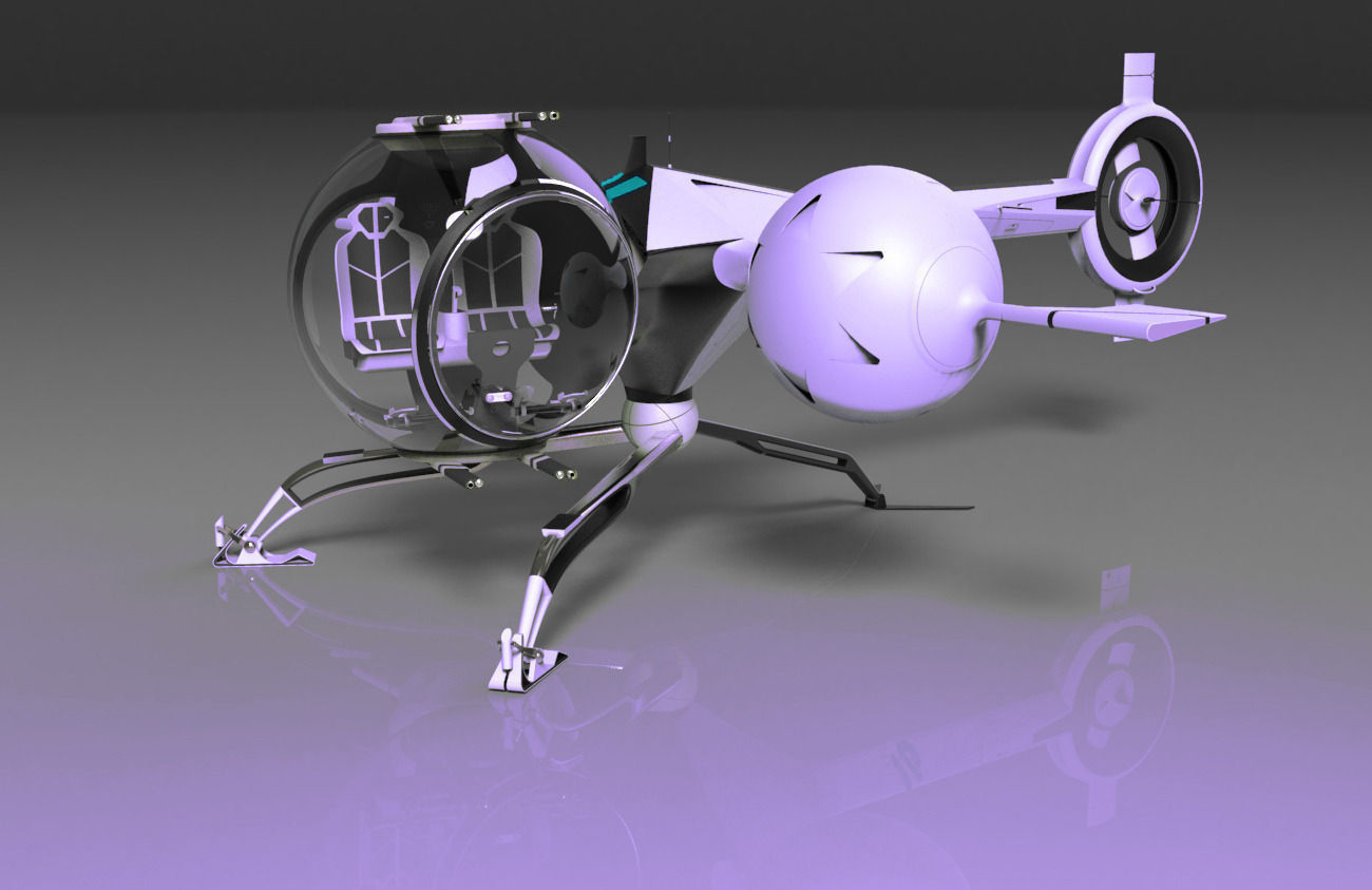 Futuristic Self Balancing Helicopter - Oblivion Concept 3D model_1