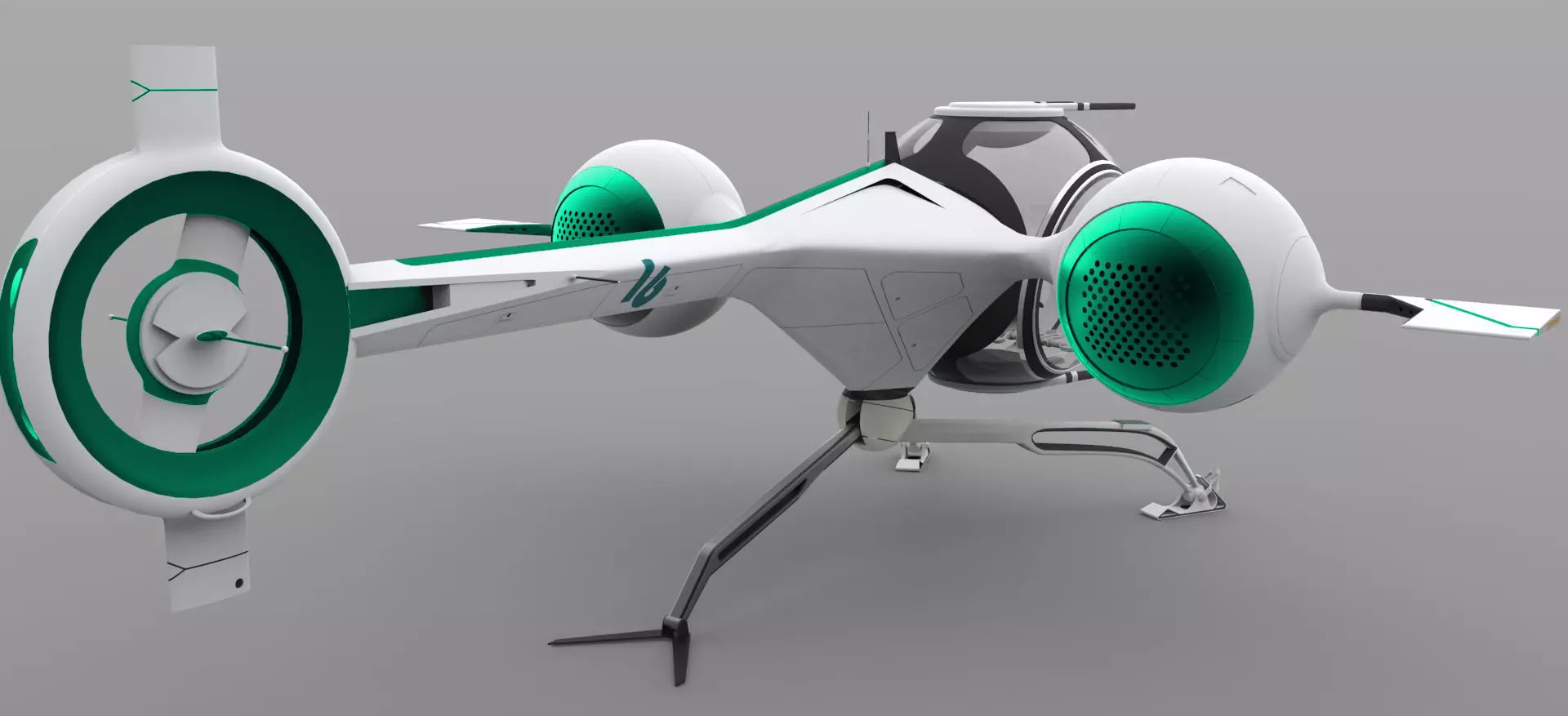Futuristic Self Balancing Helicopter - Oblivion Concept 3D model_0