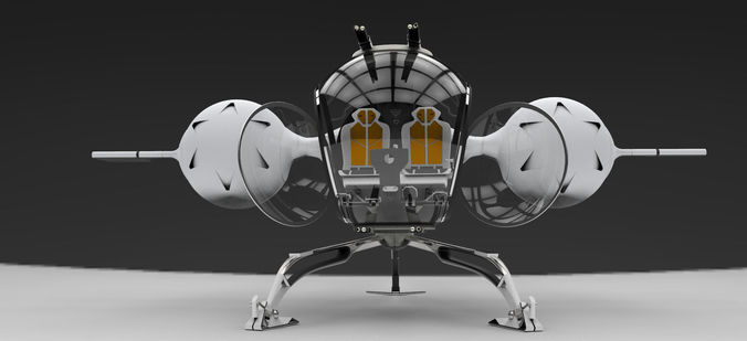Futuristic Self Balancing Helicopter - Obl... 3D Model ...