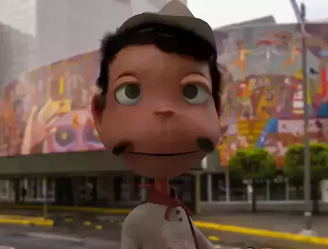 Cantinflas cartoon Low-poly 3D model