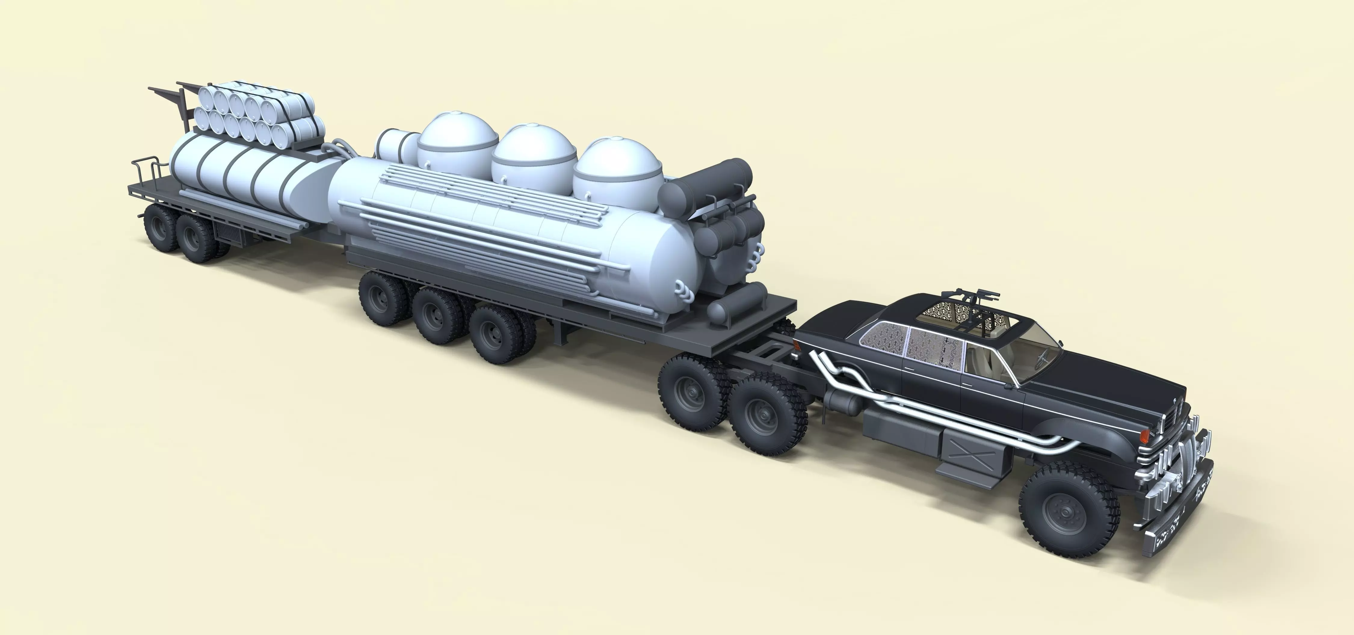 People eater fuel truck from movie Mad Max Fury road 3D model_0