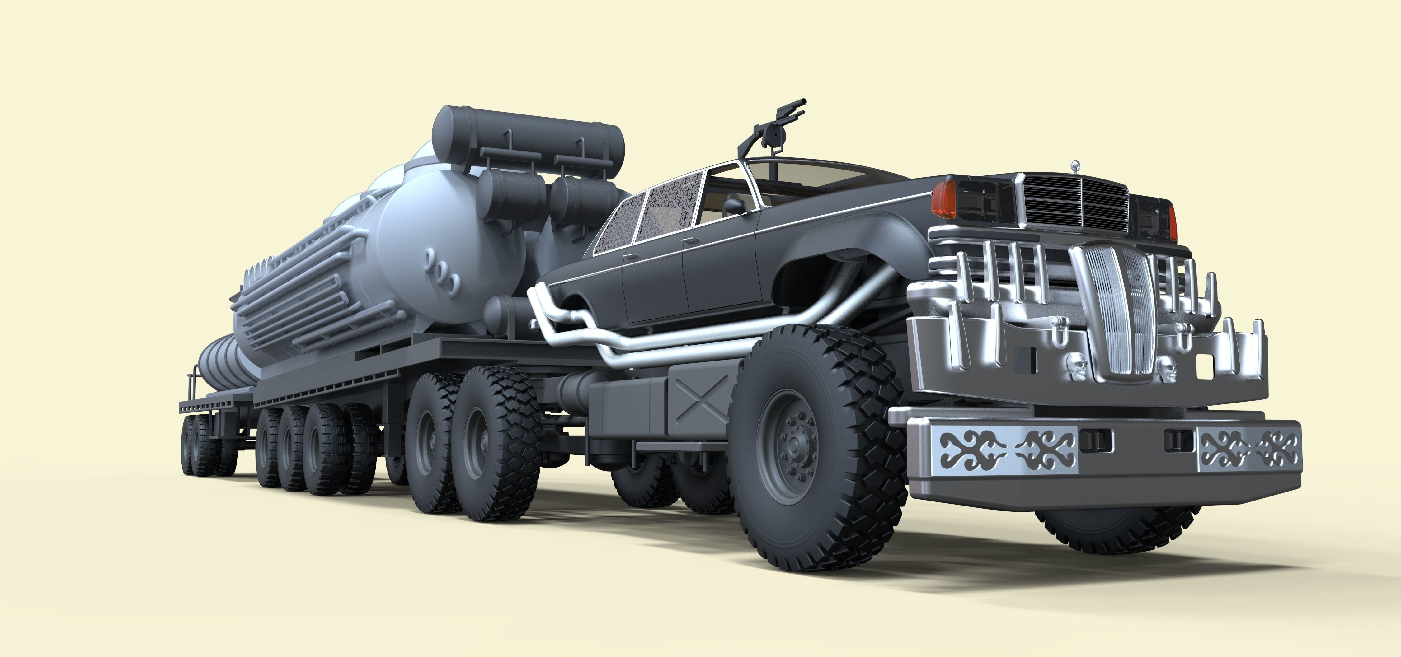 People eater fuel truck from movie Mad Max Fury road 3D model_3