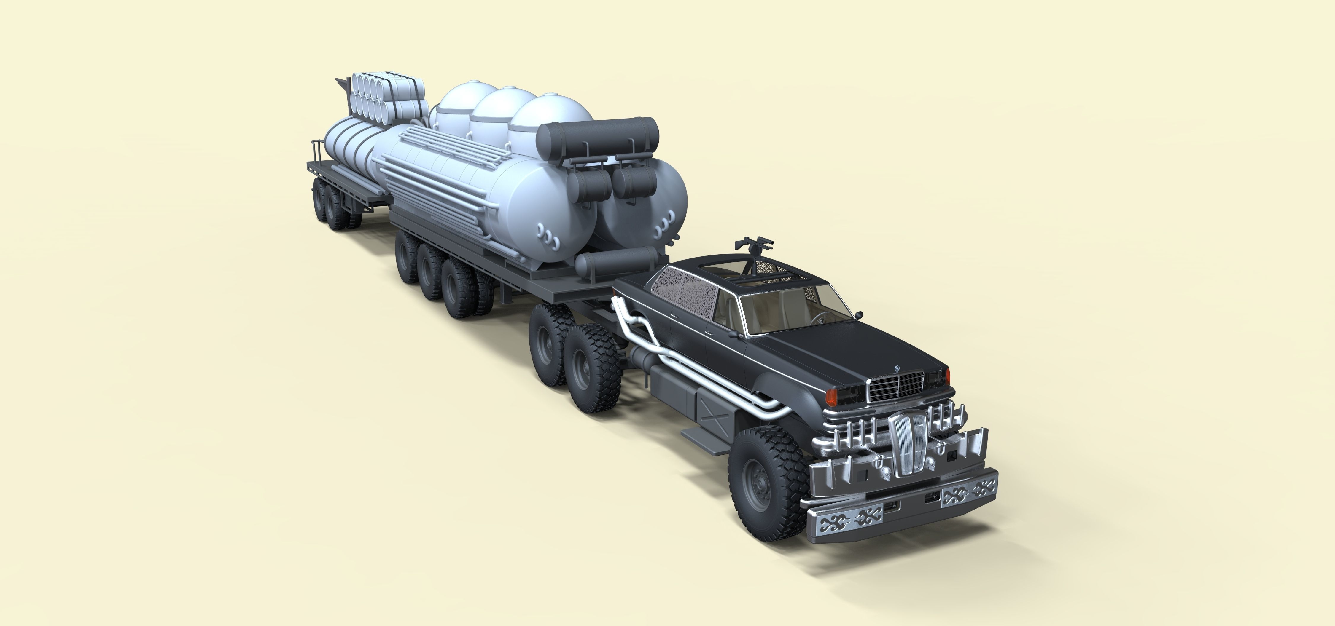 People eater fuel truck from movie Mad Max Fury road 3D model_2
