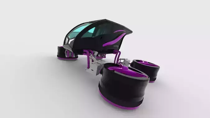 Futuristic Personal Quadropter Aircraft 3D model