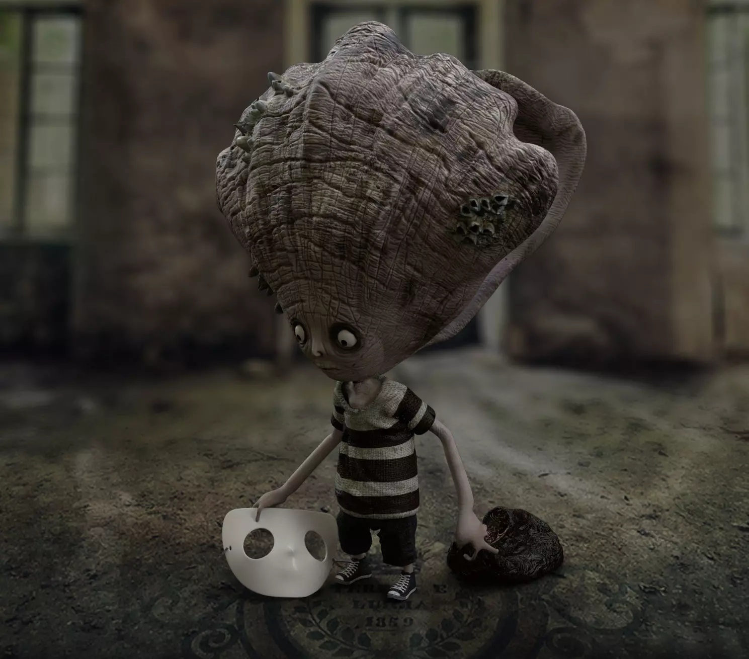 Oyster Boy Low-poly 3D model_0