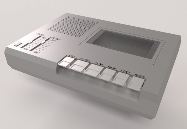 Cassette Tape Recorder Low-poly 3D model_1