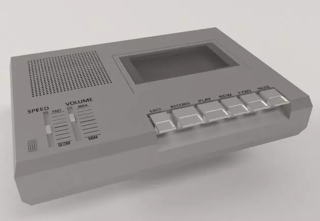 Cassette Tape Recorder Low-poly 3D model_0