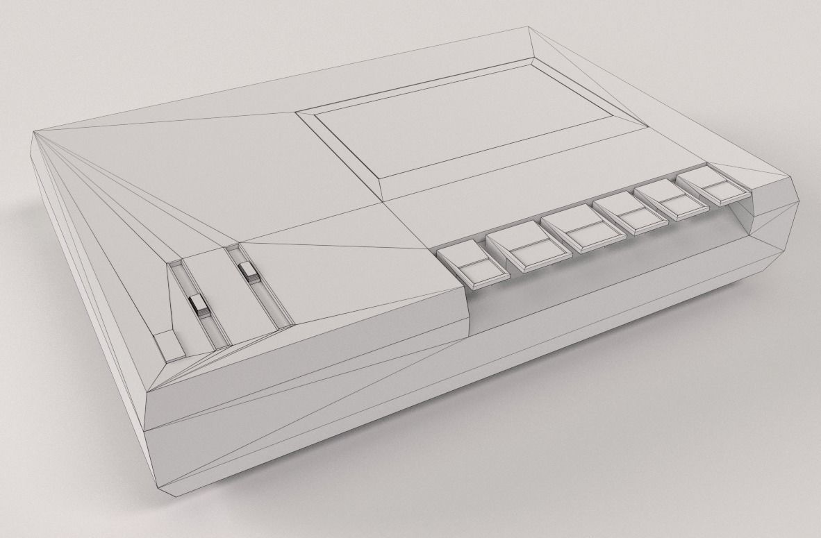 Cassette Tape Recorder Low-poly 3D model_8