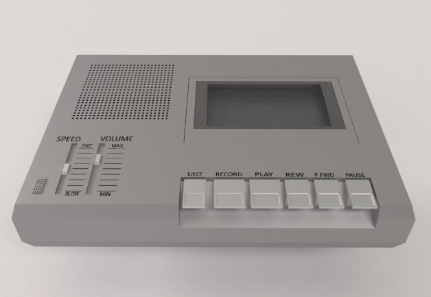 Cassette Tape Recorder Low-poly 3D model_6