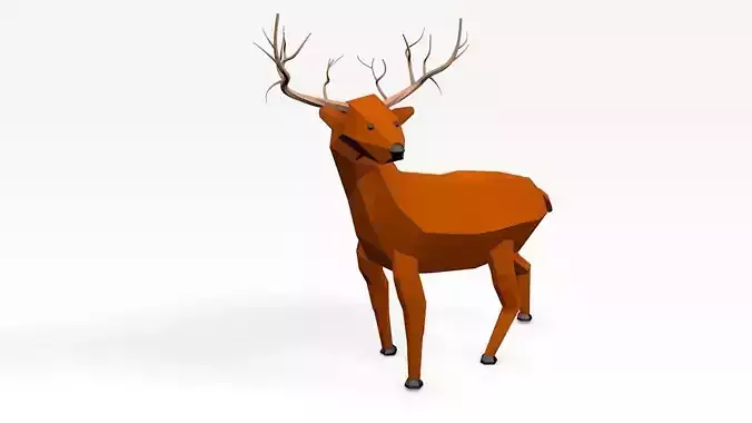 DEER - low poly orange
