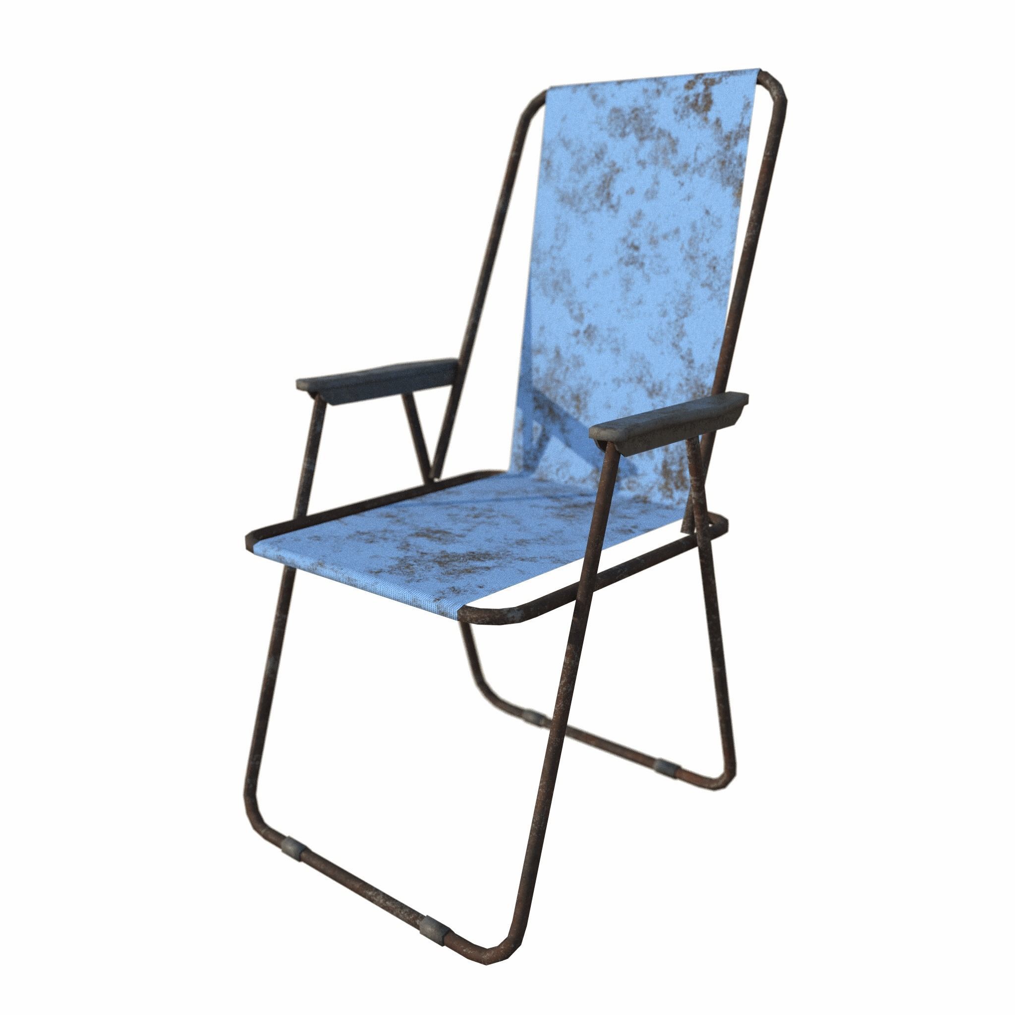 Camping Chair Low-poly 3D model_3