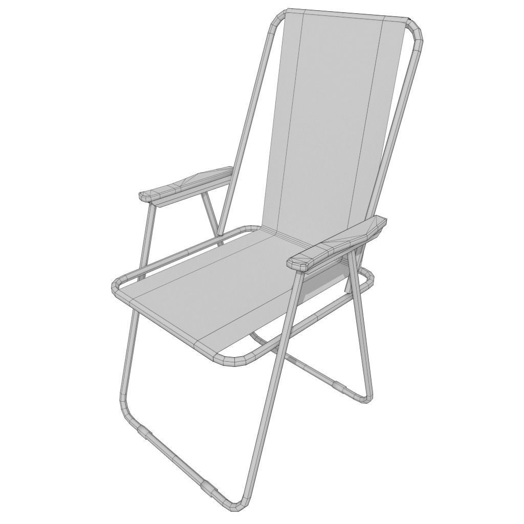 Camping Chair Low-poly 3D model_17