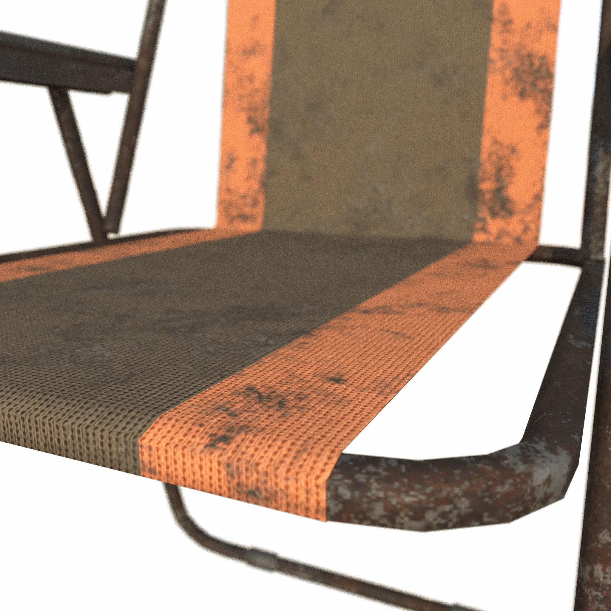 Camping Chair Low-poly 3D model_9