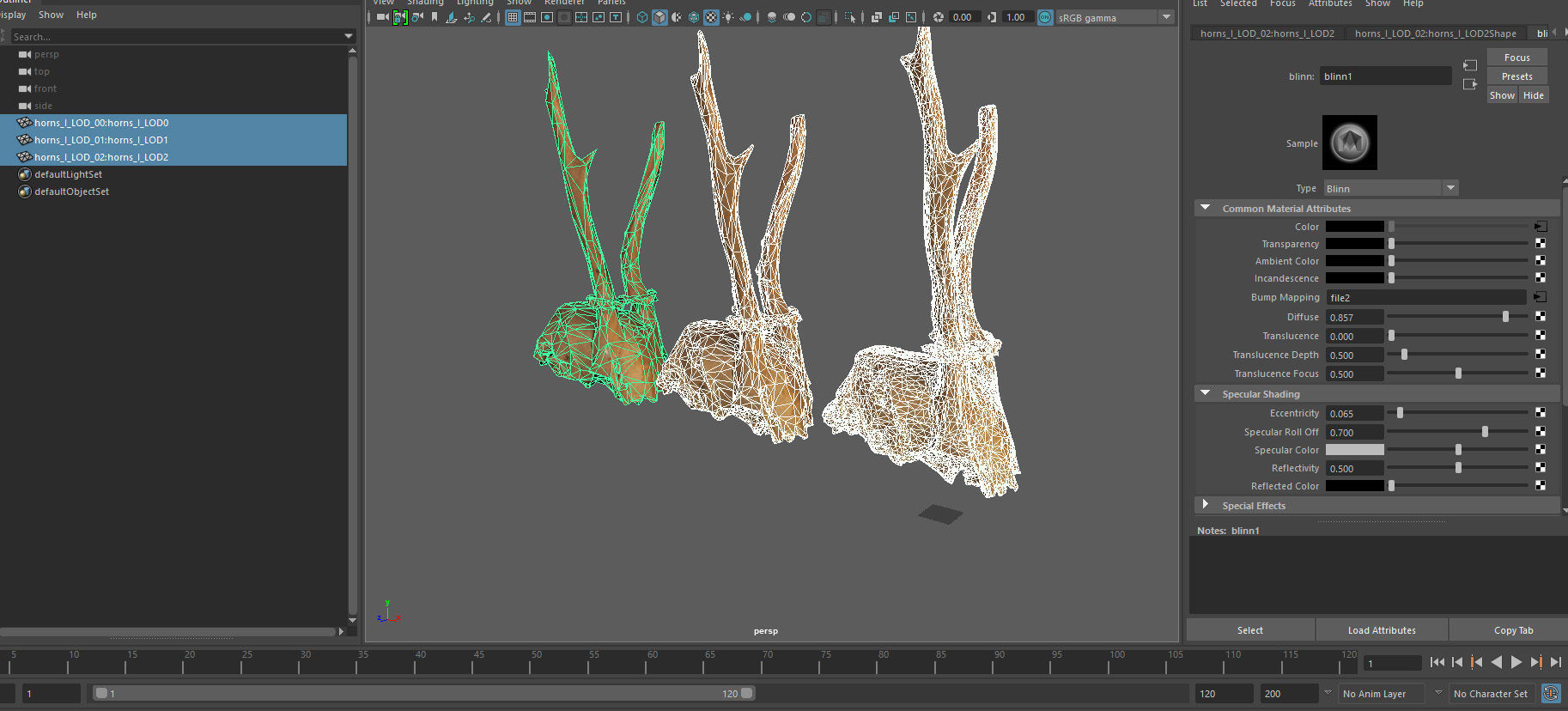 Scanned photorealistic broken roe dear skull with horns Low-poly 3D model_24