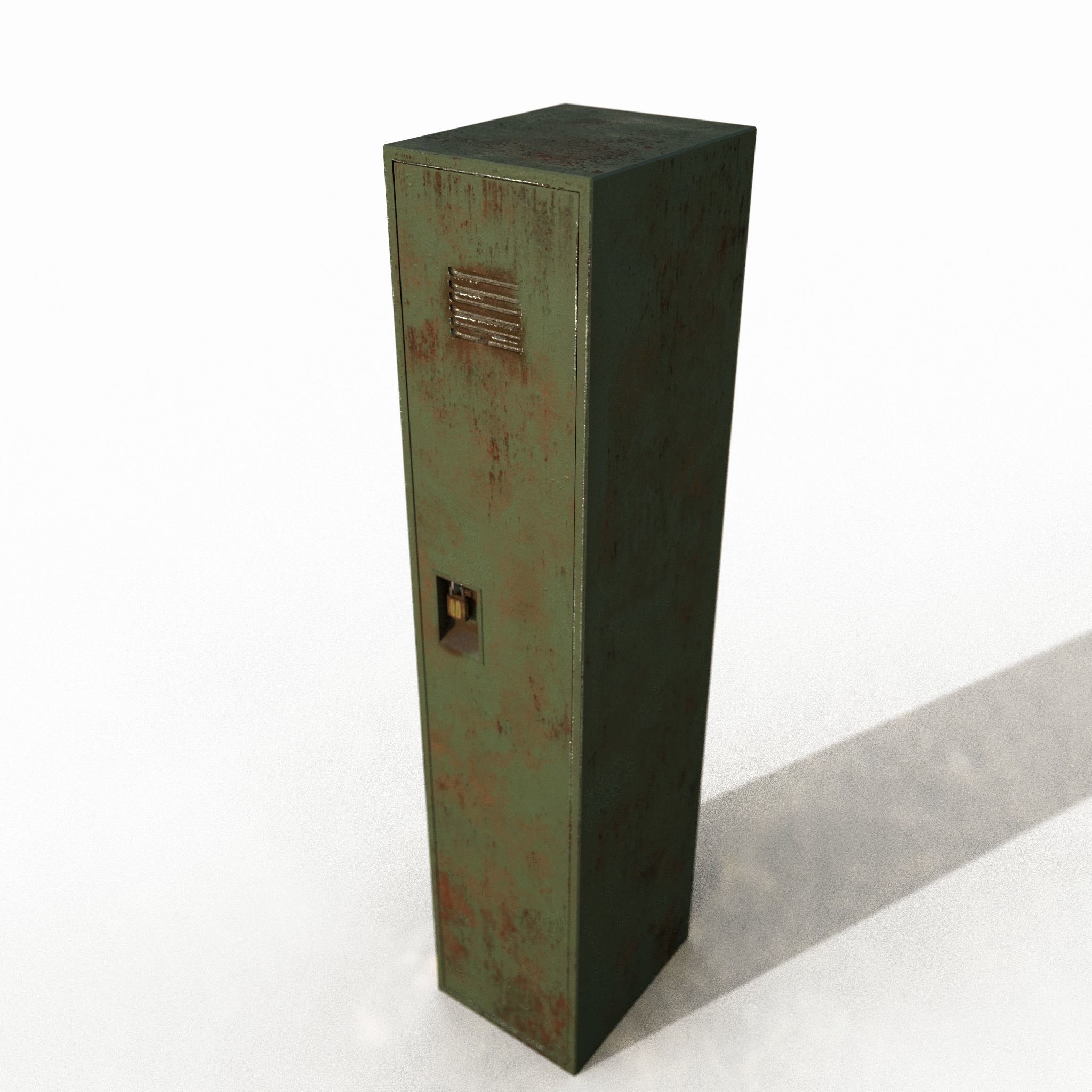 Old Locker Low-poly 3D model_1