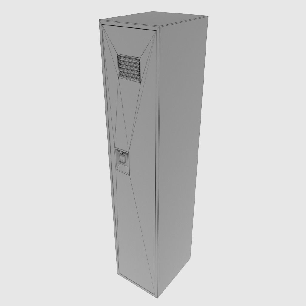 Old Locker Low-poly 3D model_5