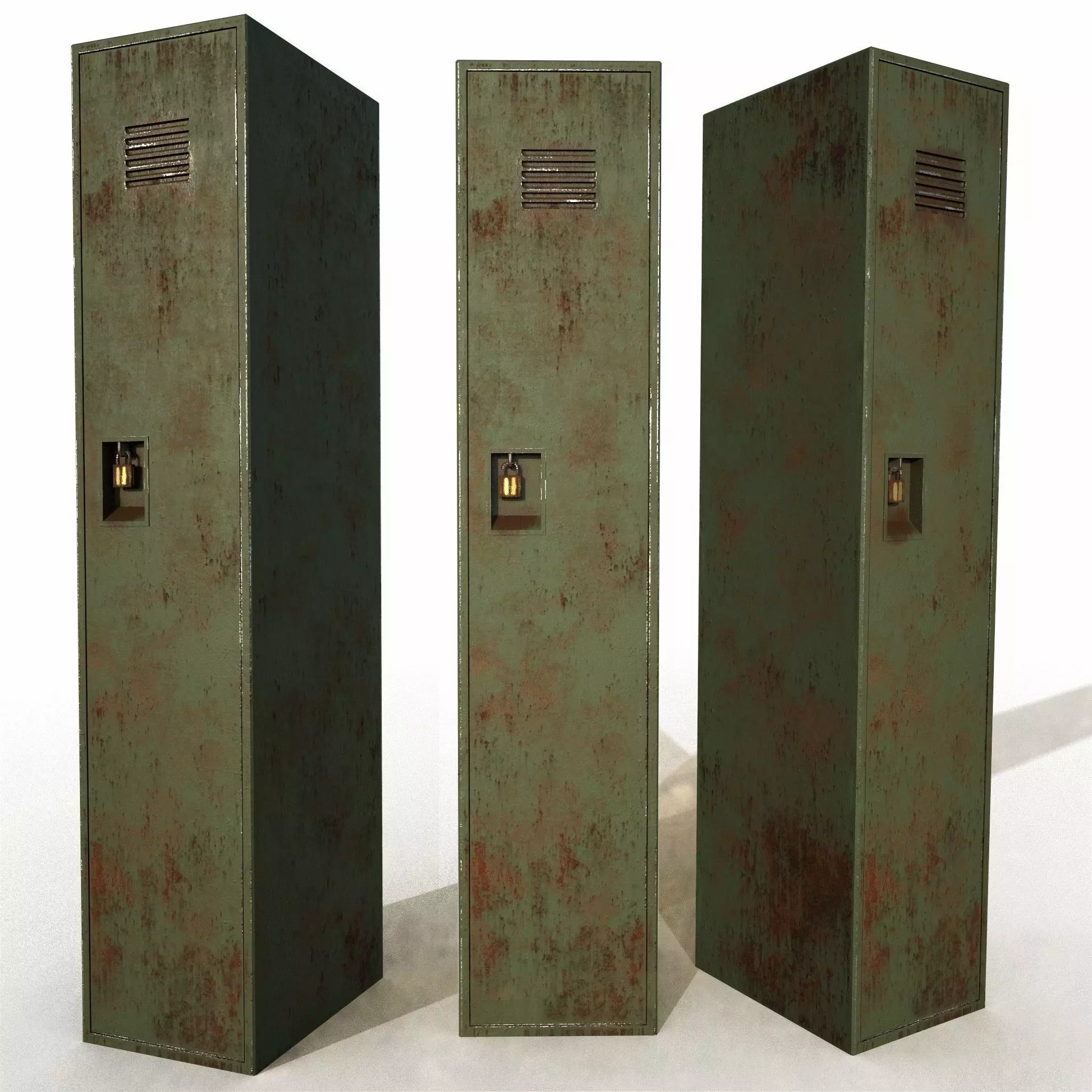 Old Locker Low-poly 3D model_0