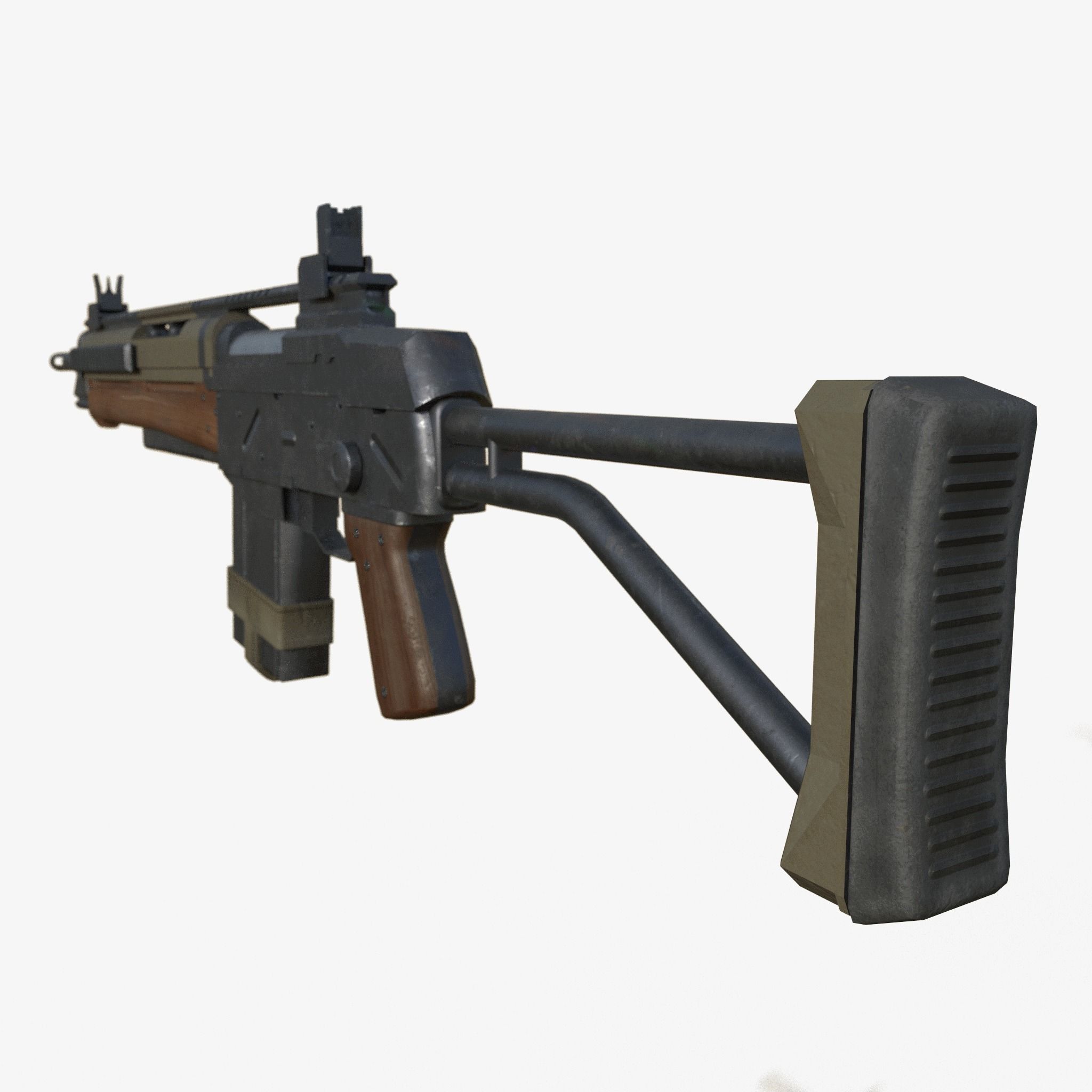 Assault Rifle Low-poly 3D model_2