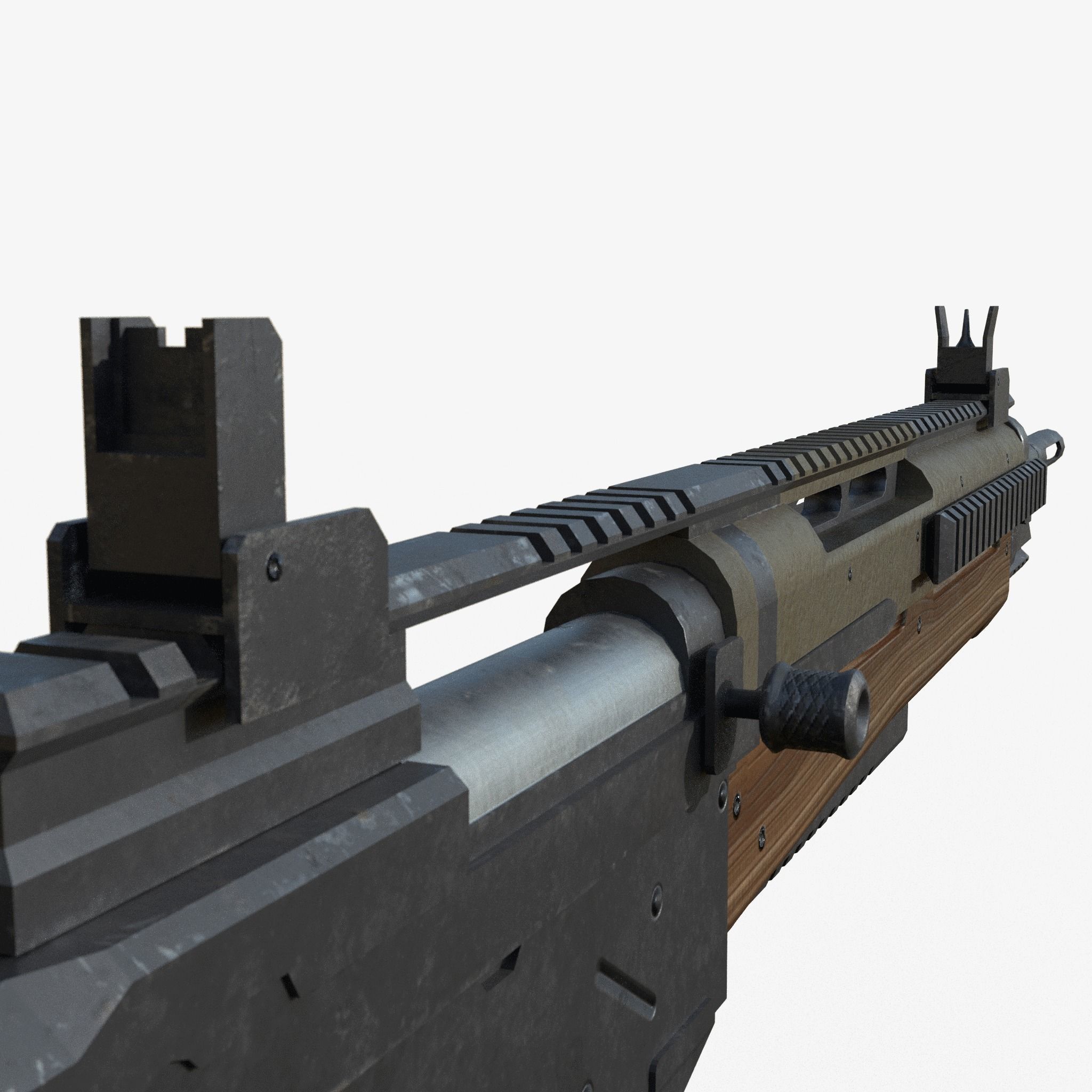 Assault Rifle Low-poly 3D model_4