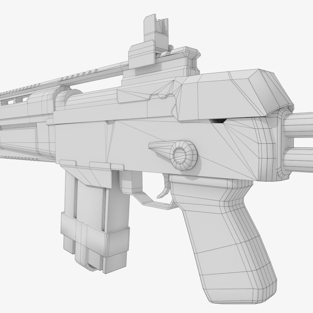 Assault Rifle Low-poly 3D model_10