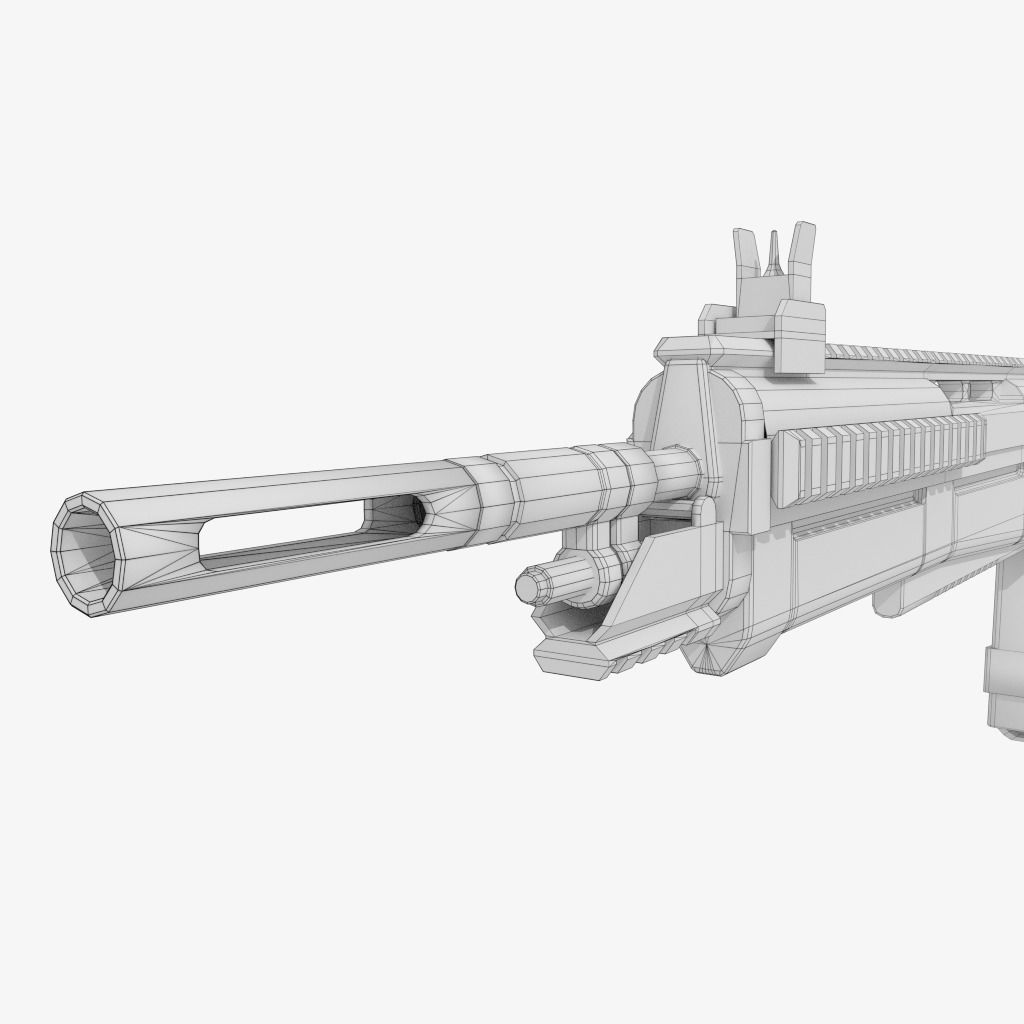 Assault Rifle Low-poly 3D model_9