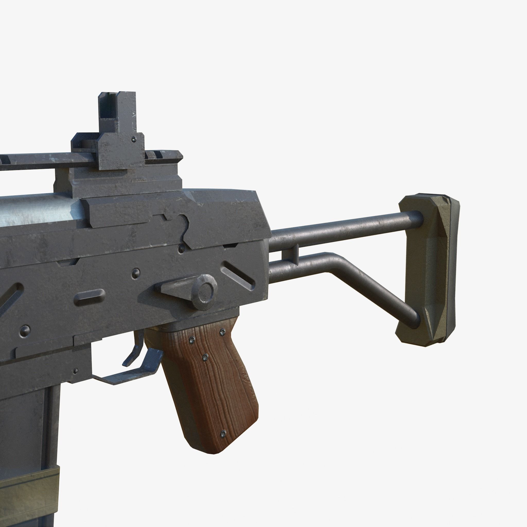 Assault Rifle Low-poly 3D model_6