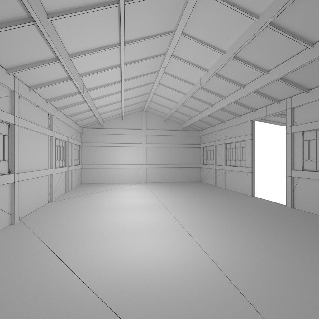 Medieval House Low-poly 3D model_9