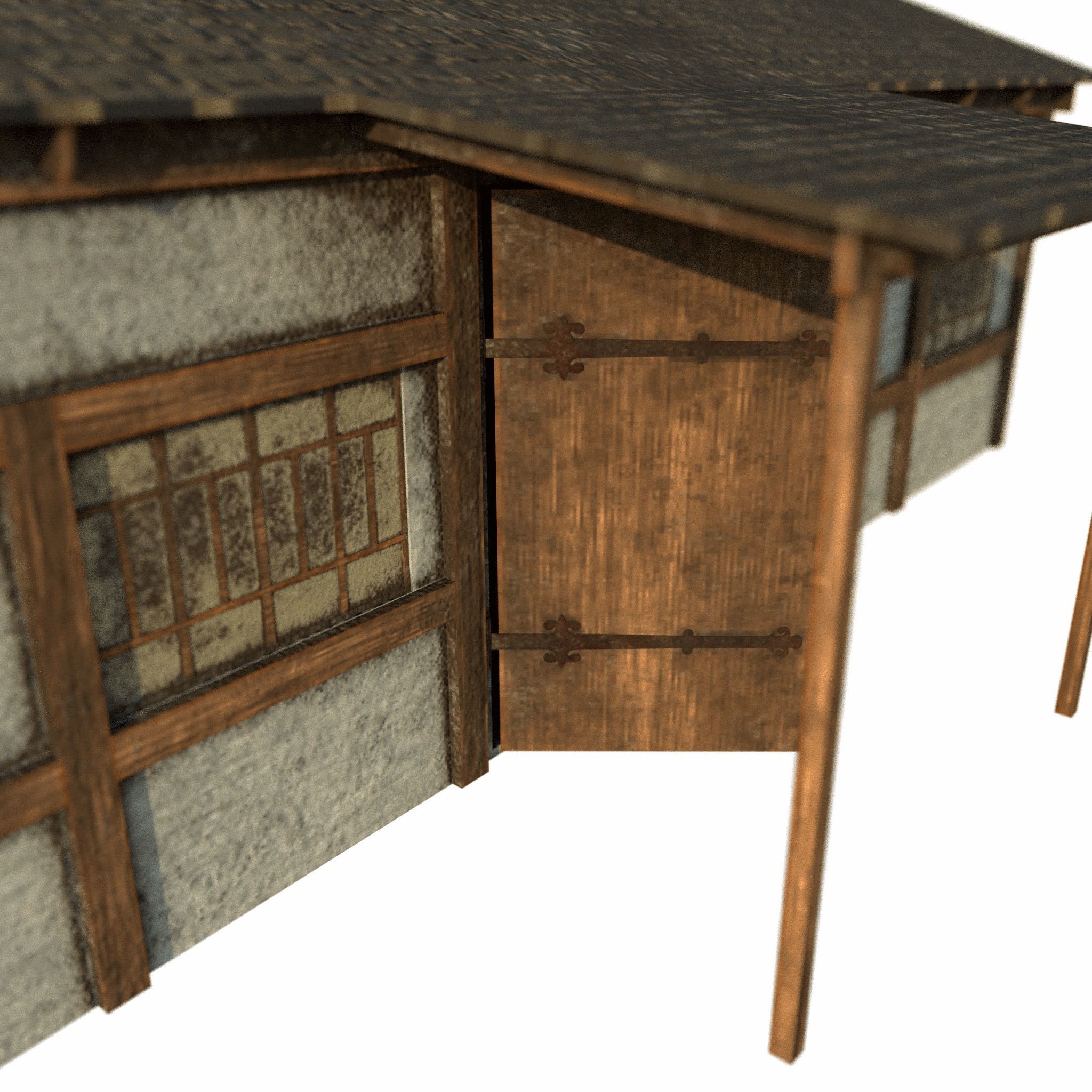 Medieval House Low-poly 3D model_5