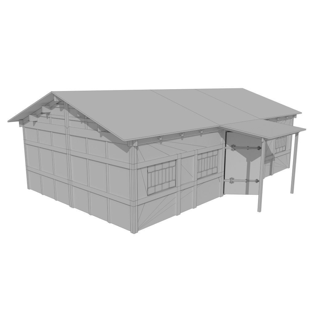 Medieval House Low-poly 3D model_8