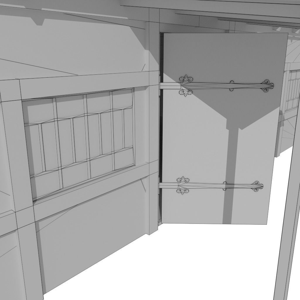 Medieval House Low-poly 3D model_7