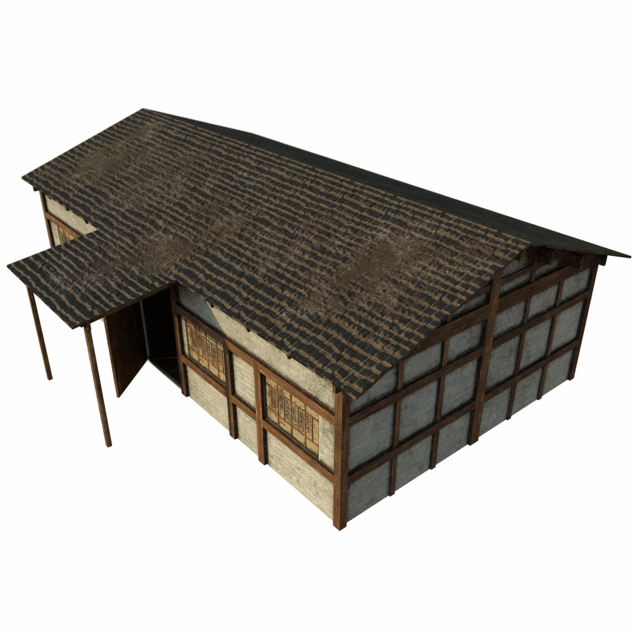 Medieval House Low-poly 3D model_3