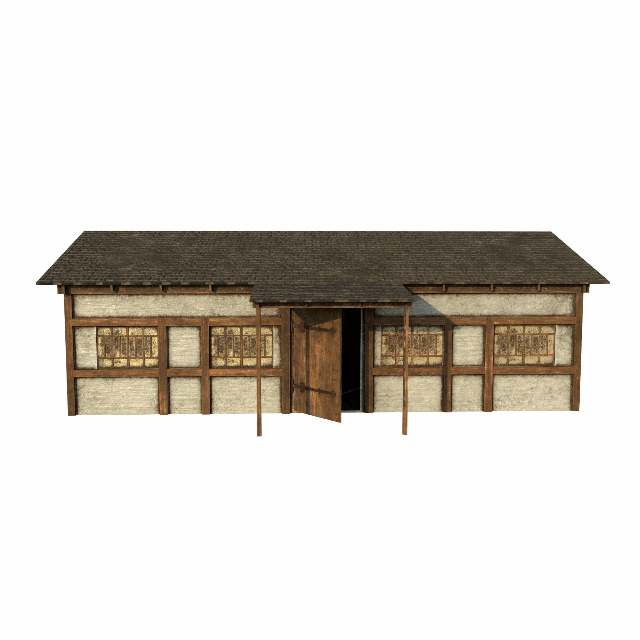 Medieval House Low-poly 3D model_1