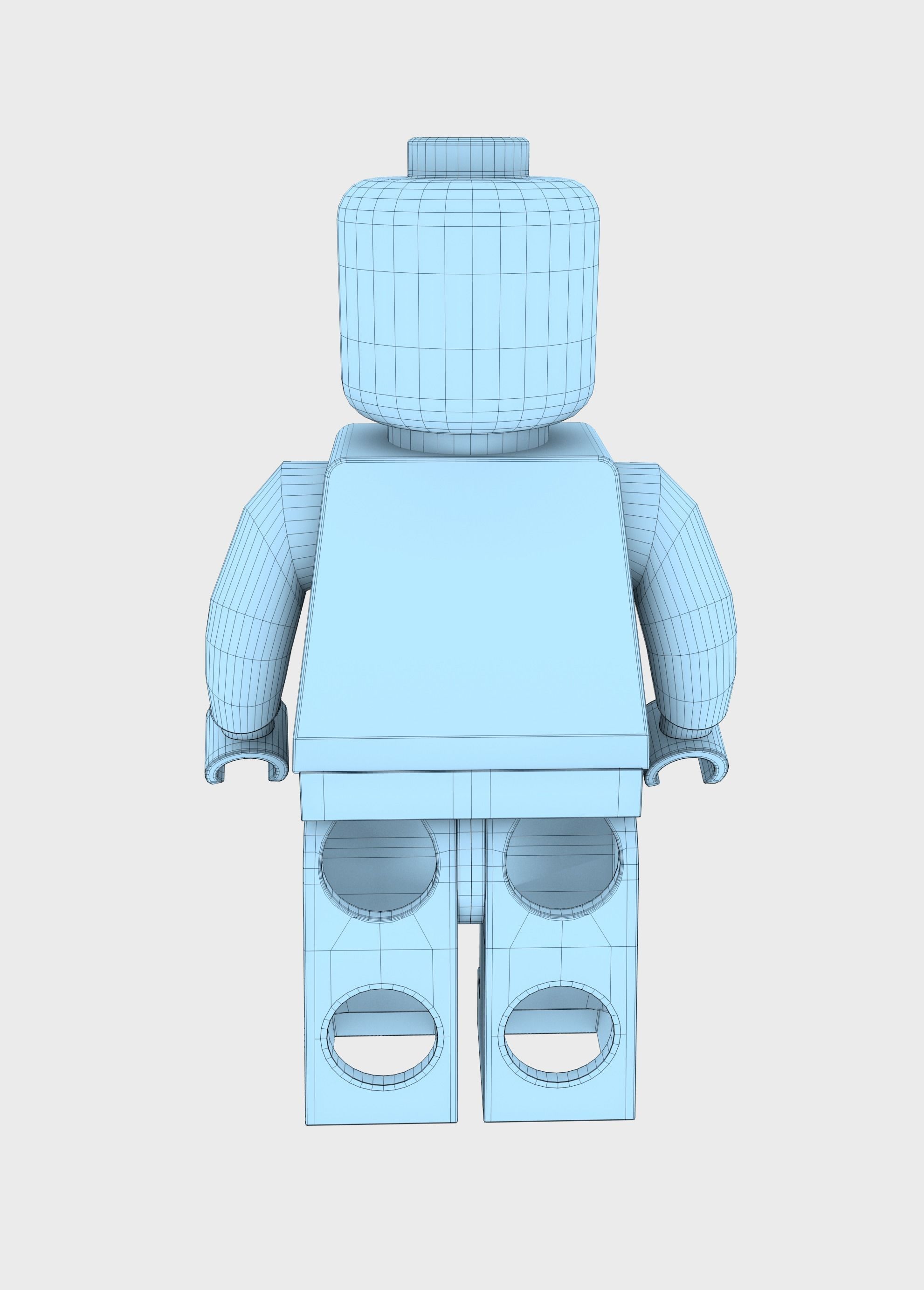 Lego tattoo man Low-poly 3D model_10