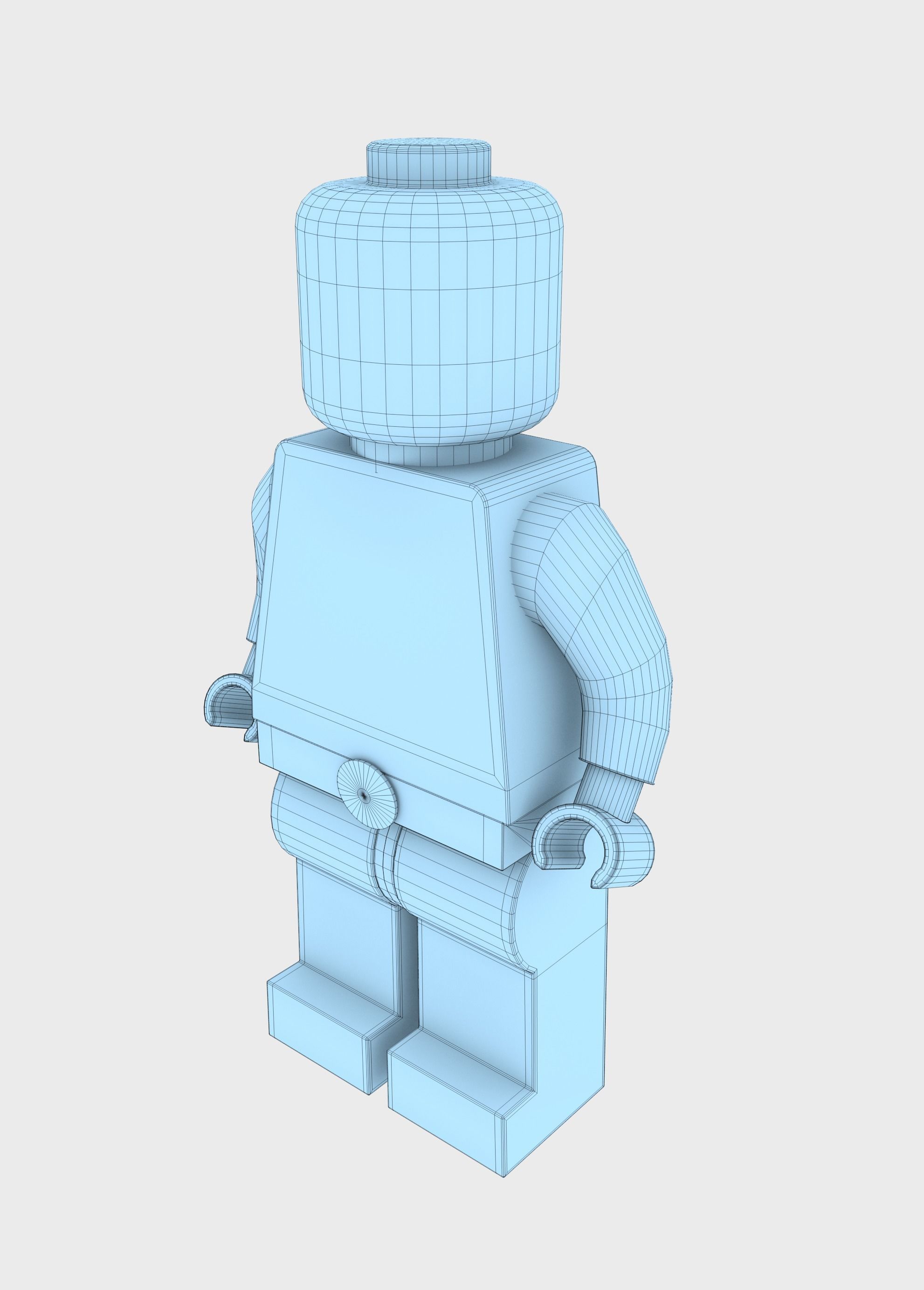 Lego tattoo man Low-poly 3D model_11