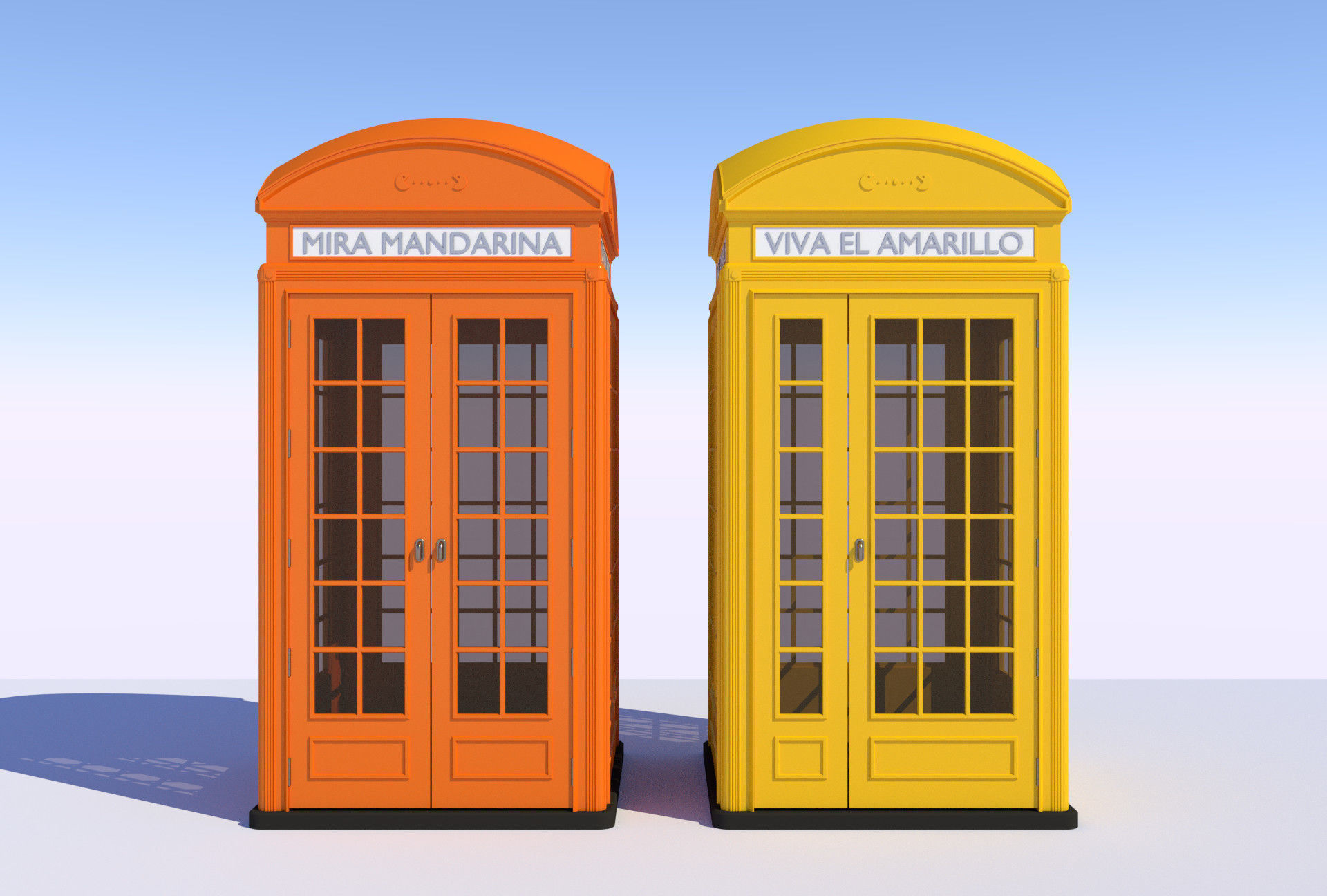 2x Classic British Phone Both large width 3D model_6