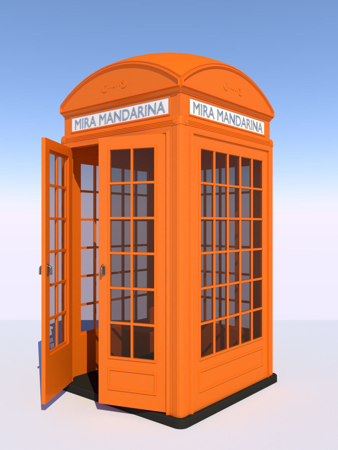2x Classic British Phone Both large width 3D model_4