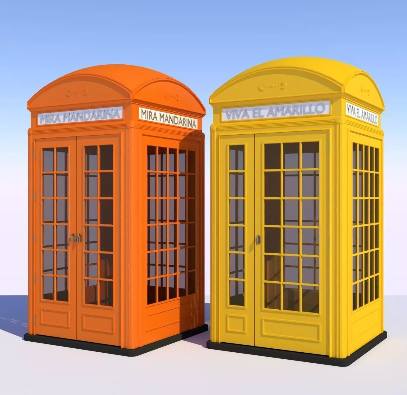 2x Classic British Phone Both large width 3D model_0