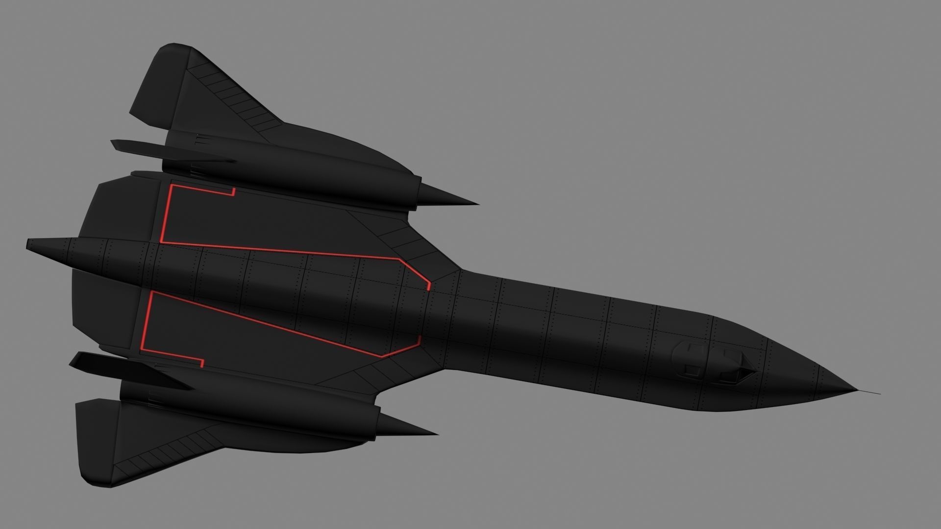 Lockheed SR-71 Blackbird Low-poly 3D model_1