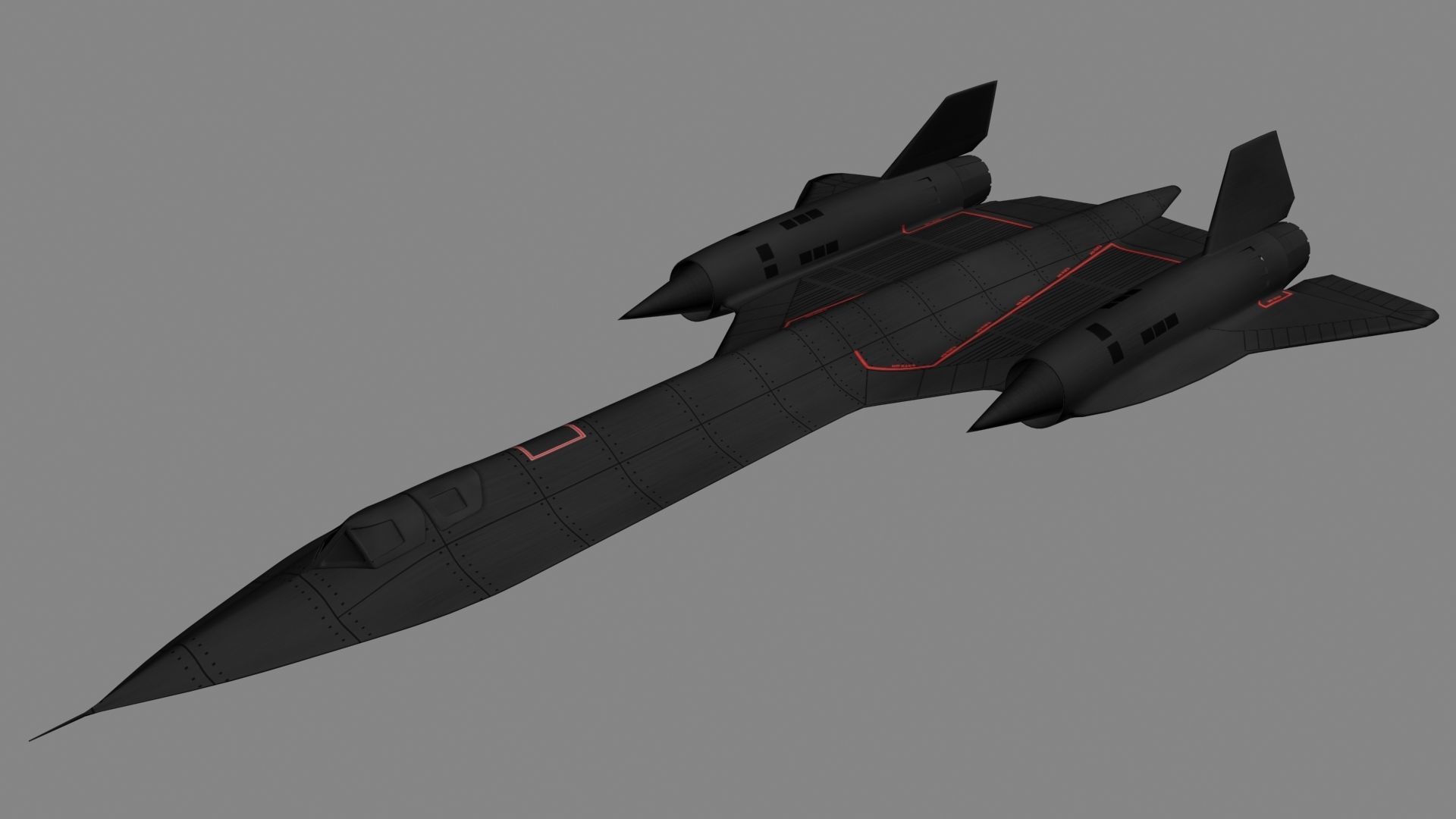 Lockheed SR-71 Blackbird Low-poly 3D model_5