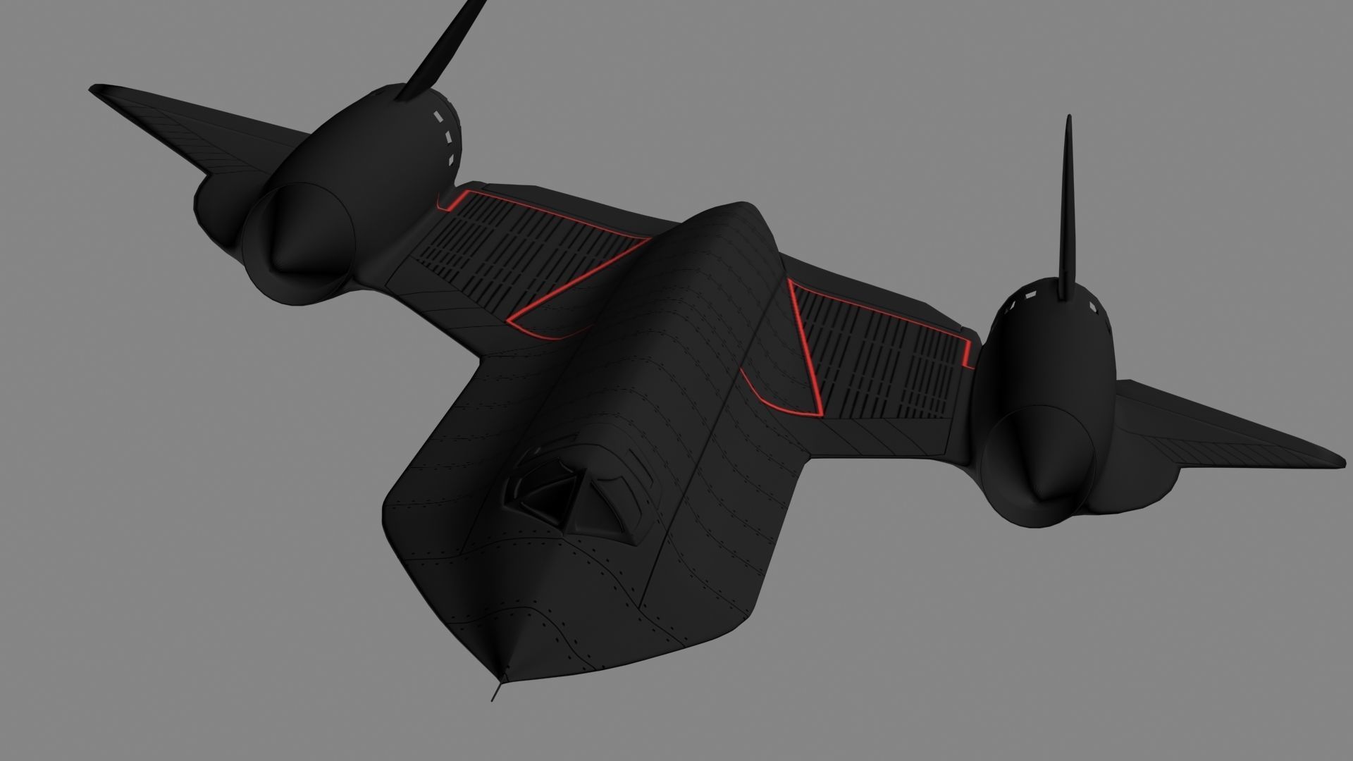 Lockheed SR-71 Blackbird Low-poly 3D model_3