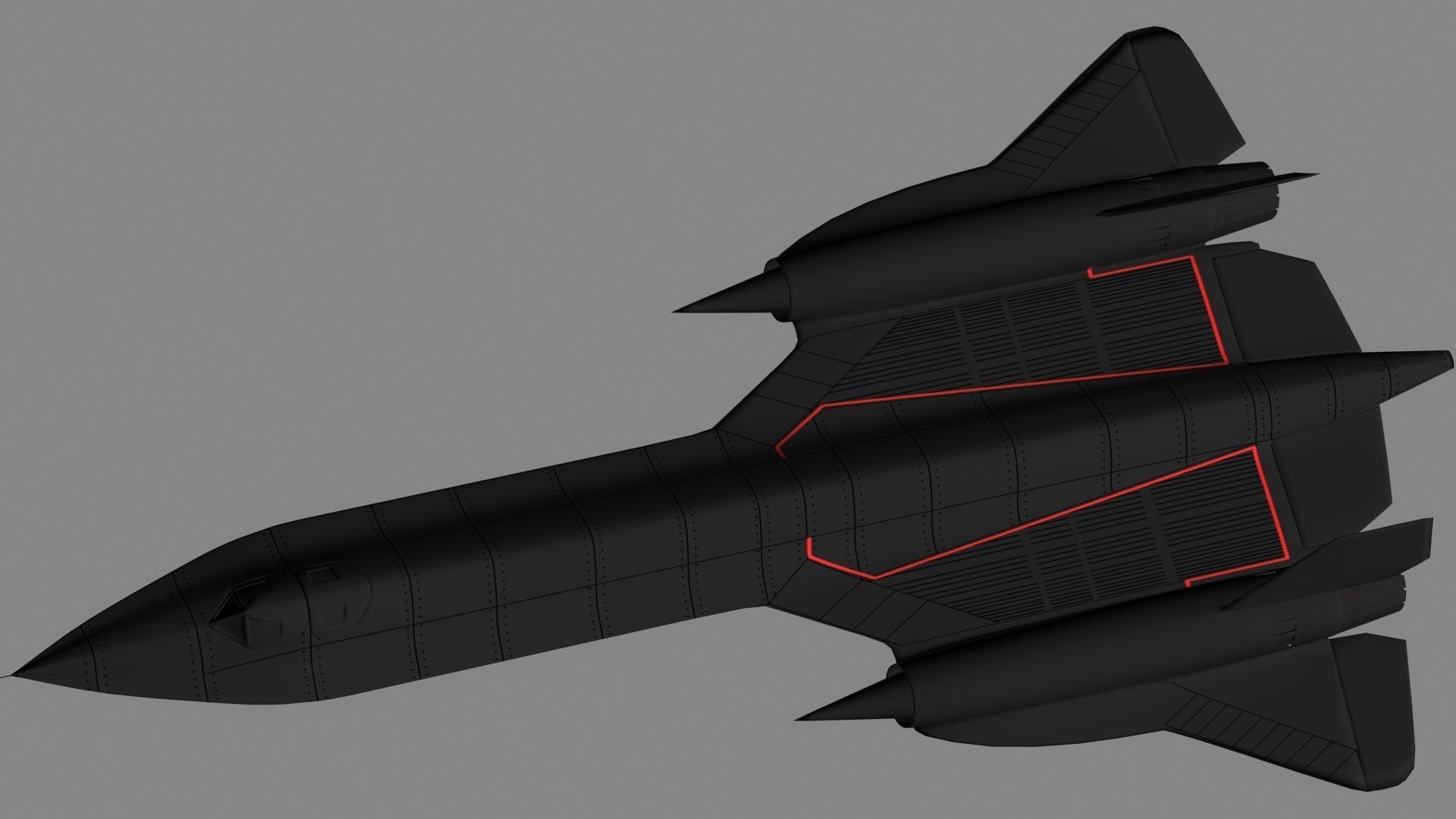 Lockheed SR-71 Blackbird Low-poly 3D model_6