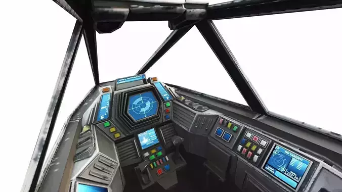 Space Fighter Cockpit - Interceptor MK 3  Low-poly 3D model